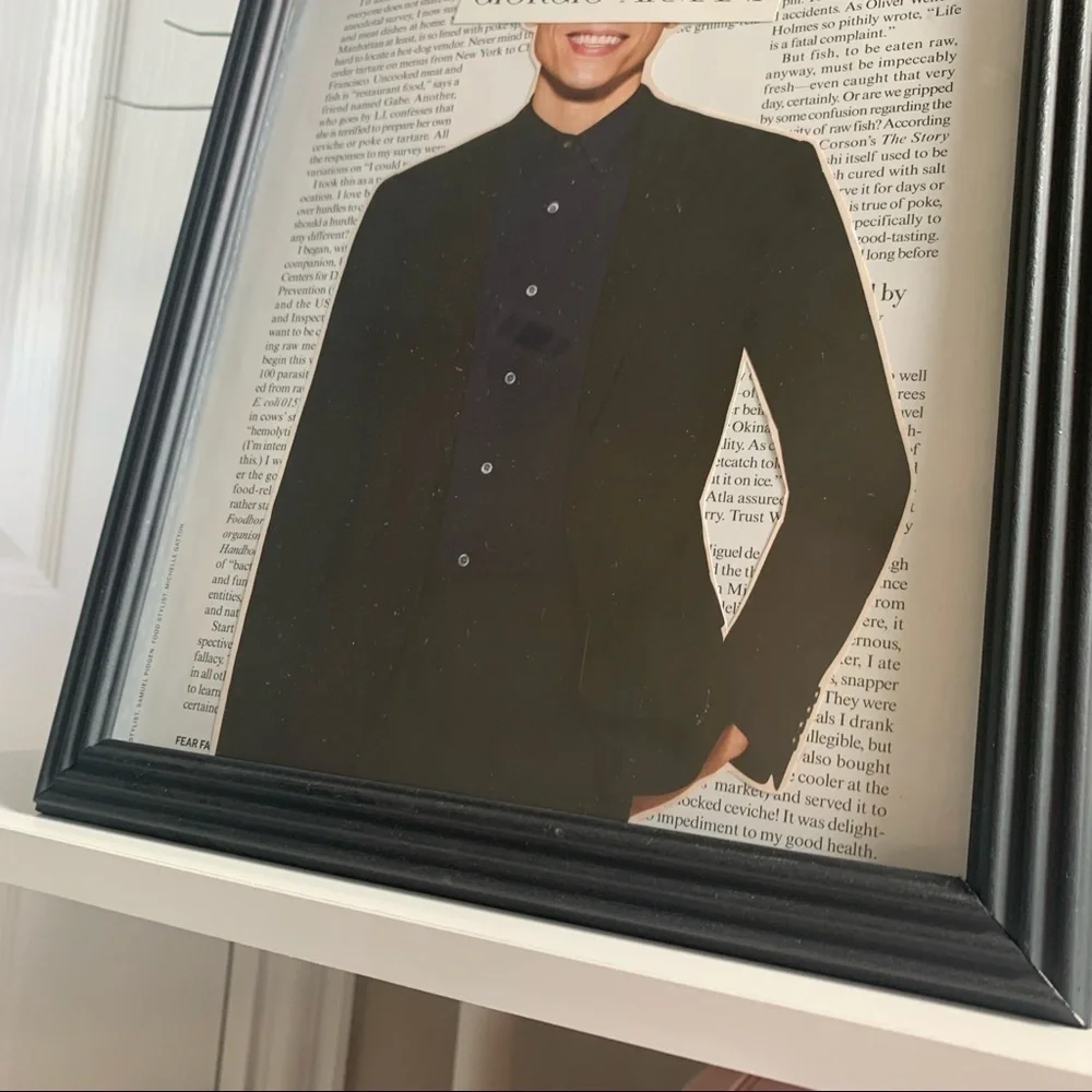 Giorgio Armani Minimalist Collage Wall Art Black Suit Fashion Print